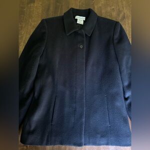 Harve Benard Wool Cashmere Peacoat Jacket Coat Size 8 Black Preppy Fall Academia